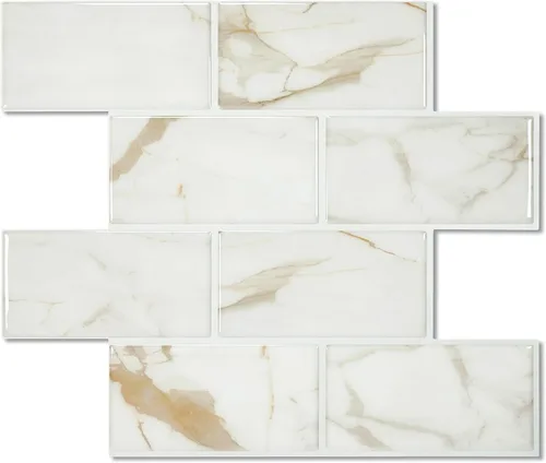 Vista 9 de STICKGOO 10-Sheet Backsplash Peel and Stick Subway Tile, Self Adhesive Vinyl Wall Tiles, Stick on Backsplash for Kitchen and Bathroom(Thicker Design)