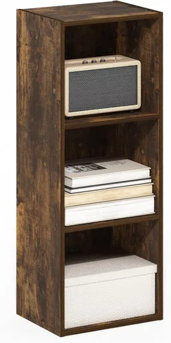 Vista 10 de Furinno Jaya - Estantería moderna de 3 niveles con estante ajustable, estantería con estante abierto, 9.5 x 24.5 x 40.3 pulgadas, para organización