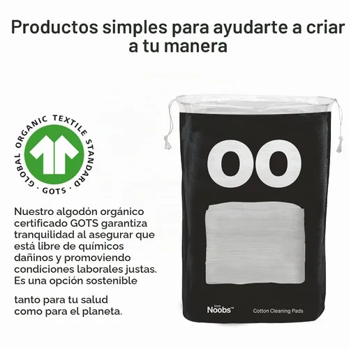 Vista 2 de LoveNoobs - Almohadillas de algodón para bebé, 60 unidades, cuadrados