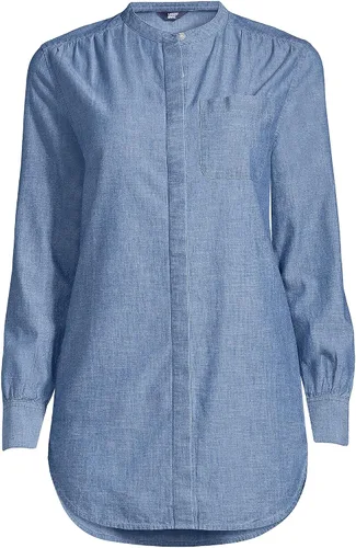 Vista 5 de Lands' End Blusa tipo túnica de manga larga de algodón para mujer