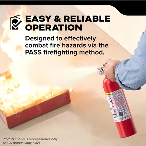 Vista 9 de Kidde Extintor de fuego de grado comercial para oficina, escuelas, recargable 1A10BC Extintor recargable y reutilizable para pequeños incendios