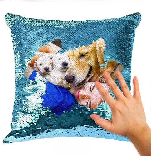 Vista 7 de Almohadas de lentejuelas personalizadas, fundas de cojín decorativas, regalos con fotos personalizadas para mamá, mejor amiga, familia, cualquier