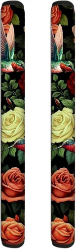 Vista 46 de DISNIMO Juego de 2 fundas para manijas de puerta de refrigerador con diseño floral de mariposa azul, protector de decoración de electrodomésticos