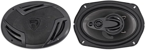 Vista 2 de Rockville Paquete de audio para automóvil: (4) RV69.4A 6 x 9 pulgadas, 1000 W, 4 vías con clasificación CEA, altavoces para automóvil, RS6X9-4 de 4