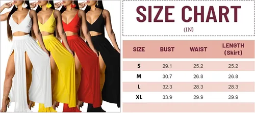 Vista 9 de Nhicdns Beach Outfits for Women Sexy 2 Piece Crop Top Hight Slit Mesh Skirt Maxi Dress Sets Swimwear Cover Ups