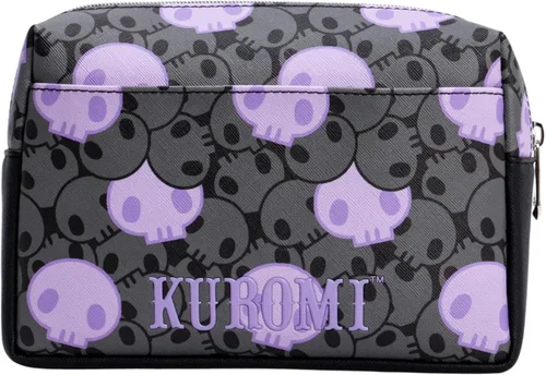 Vista 2 de Impressions Vanity Kuromi - Bolsa de cosméticos para mujer, organizador de maquillaje de viaje con logotipo de Kuromi, bolsillo deslizante, bolsillo