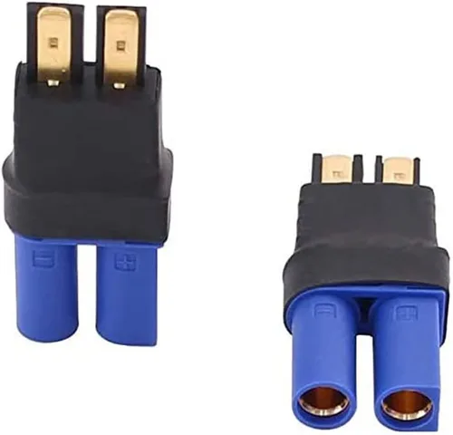 Vista 3 de 2 pares de adaptador de conector de batería RC LiPo compatible con Traxxas Lipo Battery Plug a EC5 macho hembra en cargador ESC