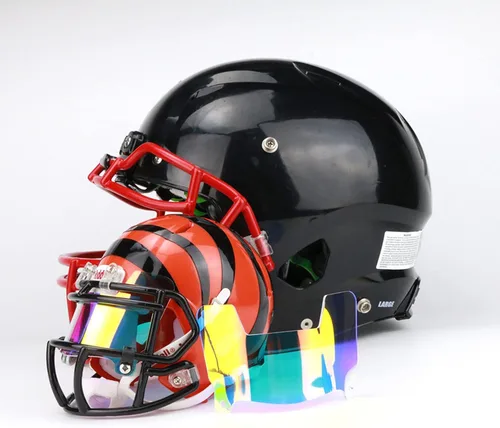 Vista 3 de Visera de casco de fútbol mini transparente con clips de ajuste universal para coleccionistas y exhibición