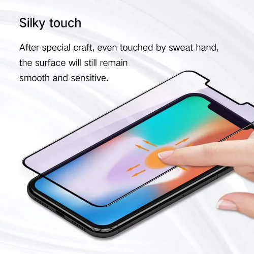 Vista 8 de PERFECTSIGHT Protector de pantalla de vidrio templado con luz azul compatible con iPhone 11 Pro Max 2019, iPhone Xs Max 2018 de 6.5 pulgadas, marco