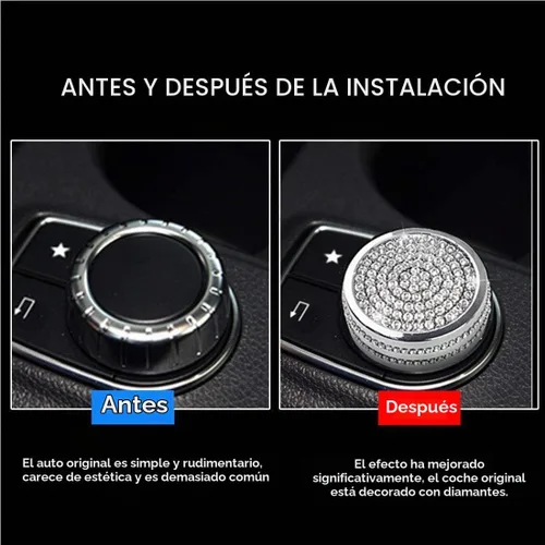 Vista 2 de Para Mercedes Benz Bling Crystal Interior Media Control Emblema Cubierta Compatible con Mercedes Benz Accesorios