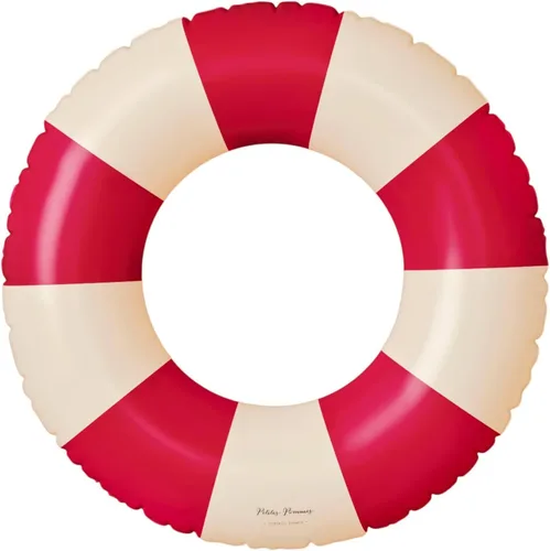 Vista 34 de Petites Pommes Flotador de piscina a rayas para niños y niños pequeños, tubo interior duradero, diseño de rayas clásico impreso a mano, dona