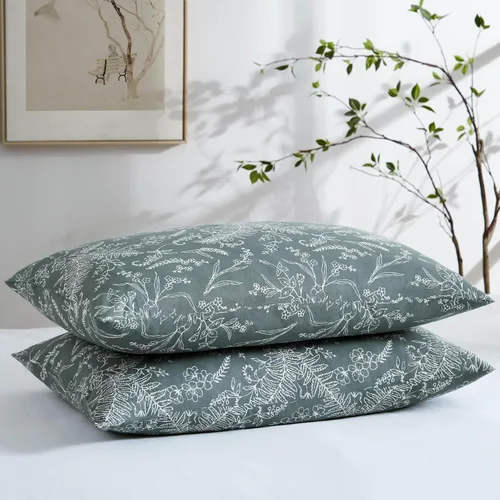 Vista 16 de Southshore Fine Linens® - Vilano® Springs - Par de fundas de almohada plisadas, color negro, estándar (Queen)