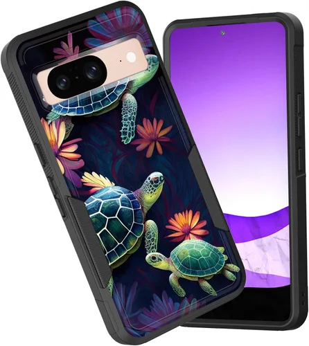 Vista 14 de Funda para Pixel 6A, funda híbrida de doble capa resistente a prueba de golpes de policarbonato duro de silicona suave TPU para Google Pixel 6A