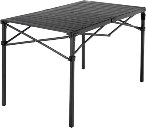 Vista 10 de MOUNTAIN SUMMIT GEAR Mesa de Rollo Superior Resistente para Acampar (Grande) - Mesa Plegable Portátil con Parte Superior de Aluminio y Estructura