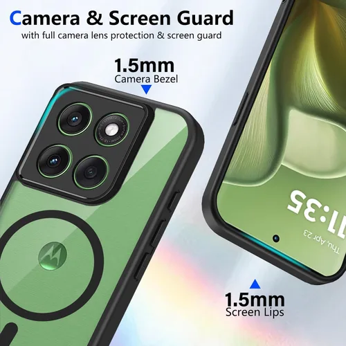 Vista 167 de Funda magnética transparente compatible con Xiaomi 17T, color negro 2 en 1 PC + TPU cubierta de teléfono a prueba de golpes, carcasa protectora
