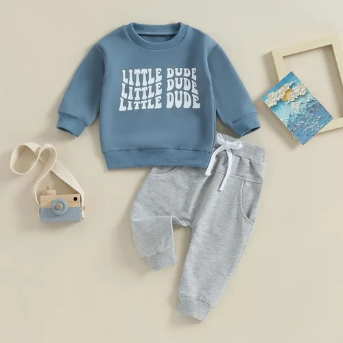 Vista 2 de Conjunto de ropa de 2 piezas para bebés y niños pequeños para otoño e invierno