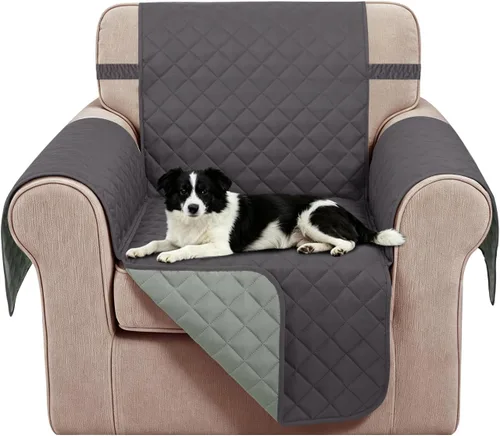 Vista 27 de Fundas para Silla Reclinable Reversibles Funda de Sofá para Mascotas Protector de Muebles Lazy Boy (Silla 23'', Beige/Beige)