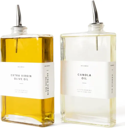 Vista 11 de Molimoli Dispensador de Aceite de Oliva para Cocina, Vertedor Automático, Dispensador de Botella de Vidrio Delgada para Cocina, Aceitera de Aceite