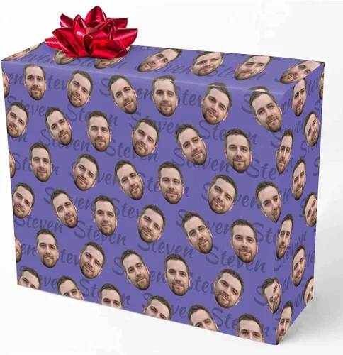 Vista 11 de M YESCUSTOM Papel de regalo con fotos personalizadas, papel de regalo para el Día de la Madre, Día del Padre, cumpleaños, Navidad
