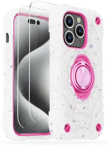 Vista 41 de KCJ Funda para iPhone SE 2022/2020, iPhone 8/7/6/6S, con [2×Protectores de Pantalla][Soporte de Anillo] Silicona Suave+PC Duro Protección Completa