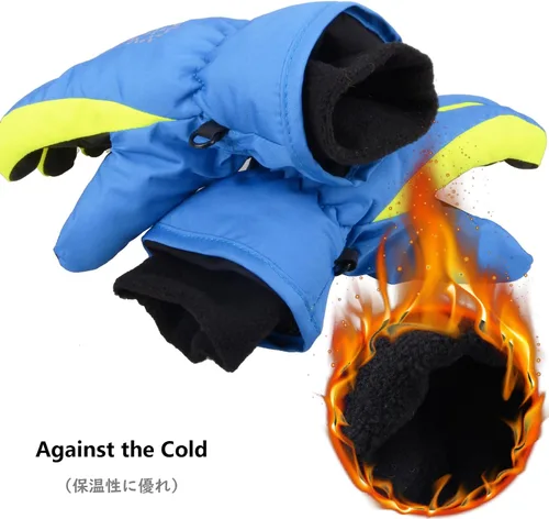Vista 5 de JEELAD Guantes de nieve para niños, guantes de esquí de invierno, guantes de snowboard para niños y niñas, guantes de nieve de invierno