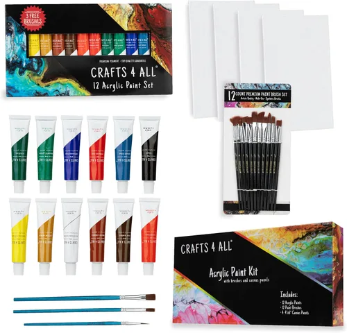 Vista 9 de Crafts 4 All Juego de pintura acrílica – Paquete de 60 pinturas artísticas de 0.4 fl oz para lienzo, decoración de pintura, madera, cerámica