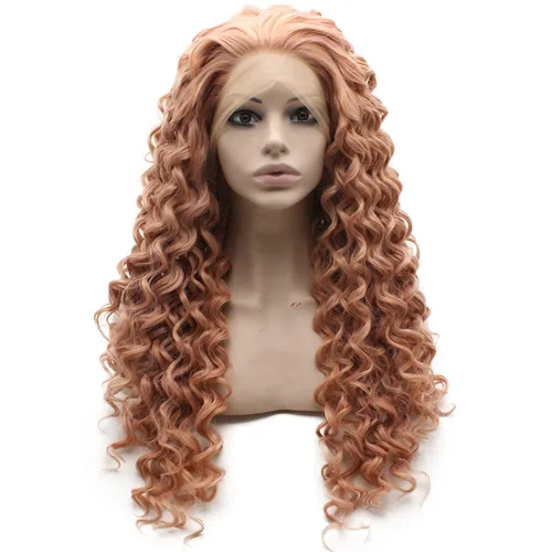 Vista 8 de Mxangel - Peluca de cabello sintético largo y rizado con encaje frontal, color morado, resistente al calor, para fiesta de cosplay