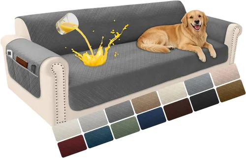 Vista 51 de Fundas de terciopelo 100% impermeables para sofá biplaza, fundas lavables para sofá de 2 plazas, fundas de sofá aptas para mascotas, protector