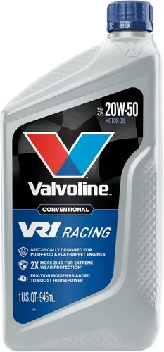 Vista 2 de Valvoline Aceite de motor VR1 Racing SAE 20W-50 de 1 cuarto de galón, caja de 6