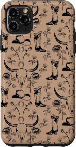 Vista 13 de Western Boho Skull, Sunflowers, Country Girls, Cowgirls Boot Case for iPhone 17