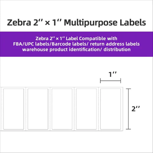 Vista 3 de AveneMark 12 rollos de etiquetas térmicas directas adhesivas de 2" x 1" para códigos de barras, direcciones postales, etiquetas de envío compatibles