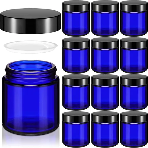 Vista 48 de Norme 24 Frascos de Vidrio de 4 oz con Tapas Herméticos Redondos a Prueba de Fugas Frascos Cosméticos Vacíos con Revestimientos Internos en la Tapa