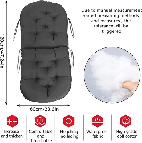 Vista 2 de Cojín giratorio para mecedora, lavable y resistente a los rayos UV, alfombrilla de cojín para silla mecedora reclinable, silla mecedora, cojín