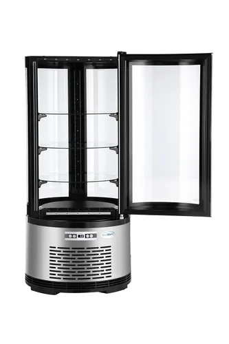 Vista 7 de KoolMore Vitrina de panadería de encimera refrigerada circular de 19 pulgadas con estantes de vidrio en negro (CDUR-3C)