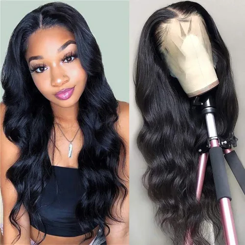Vista 7 de Foreverlove - Pelucas de encaje frontal de onda corporal, de cabello humano virgen brasileño sin procesar, Remy, pre-arrancadas con cabello pequeño