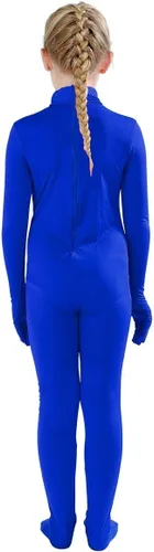 Vista 2 de Body enterizo de cuerpo completo estilo Zentai de elastano de color liso para niños