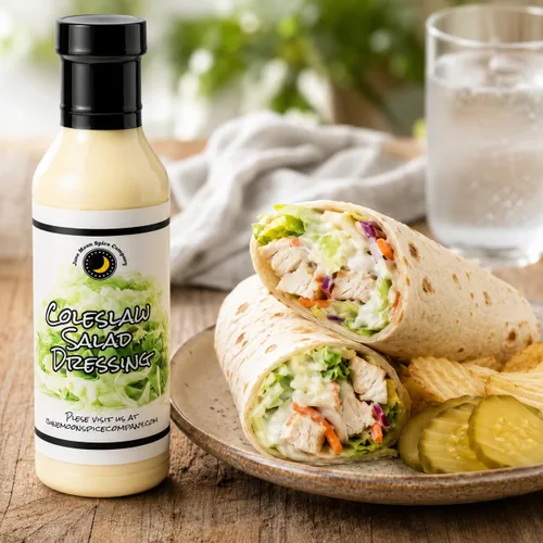 Vista 6 de Aderezo para ensalada de col Botella de 12 onzas líquidas con tapa de bloqueo de sabor Fabricado en lotes pequeños Premium Aderezo