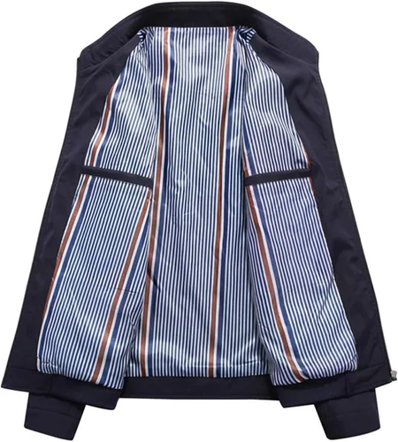 Vista 4 de HaoMay Chaquetas ligeras con cremallera completa para hombre
