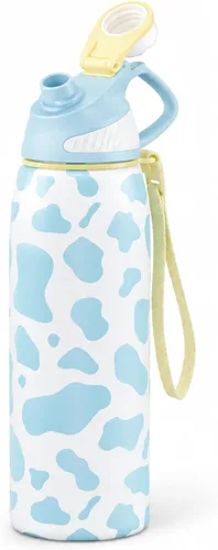 Vista 31 de Fjbottle Botella de agua aislada de acero inoxidable, botellas de agua a prueba de fugas de 32 onzas, vaso reutilizable de hielo, jarra de vacío