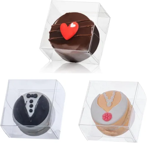 Vista 18 de RomanticBaking Paquete de 37 Cajas de Macarons de 4.17" x 2.16" x 1.37" para 2 Brownies Oreo Cubiertos de Chocolate Trufa Golosina Cajas