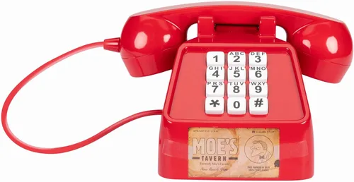 Vista 3 de Disney El teléfono de broma de los Simpsons Moe, cuenta con el icónico teléfono de la taberna de Moe, más de 10 llamadas de broma y frases