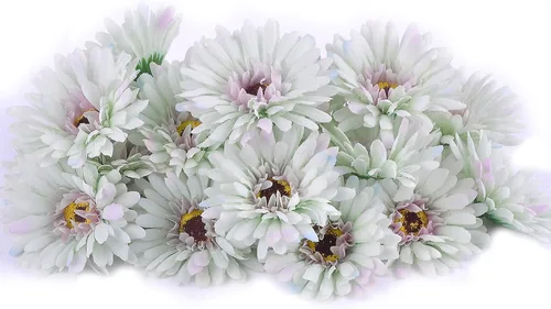 Vista 8 de 20 cabezas de margaritas artificiales, cabeza de flor de crisanto, gerbera para sombrero, pastel, decoración del hogar, coronas de pared de flores