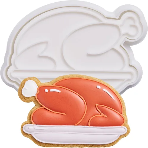 Vista 33 de Cortadores de galletas de otoño de Acción de Gracias, formas de bellotas y hojas con sellos de émbolo, accesorios de horneado de ácido poliláctico