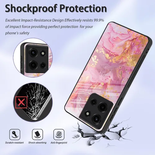 Vista 133 de Funda para Motorola Moto Edge 2022, cubierta trasera de vidrio templado con protector de pantalla, funda protectora a prueba de golpes para Motorola