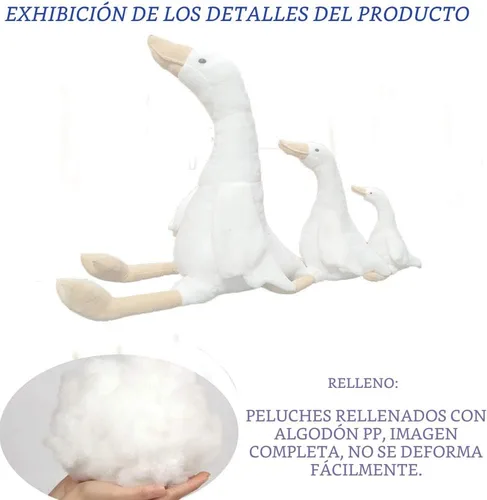 Vista 4 de Peluche de cisne de 15.7 pulgadas, peluche de ganso blanco, regalo para niños