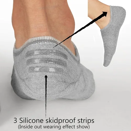 Vista 2 de Mottee&Zconia Calcetines cortos de tobillo de corte bajo para hombres y mujeres, calcetines básicos casuales antideslizantes de algodón con agarres