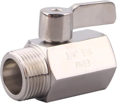 Vista 16 de DERNORD - Miniválvula de bola de 1 pulgada en acero inoxidable NPT hembra x macho con rosca SUS304