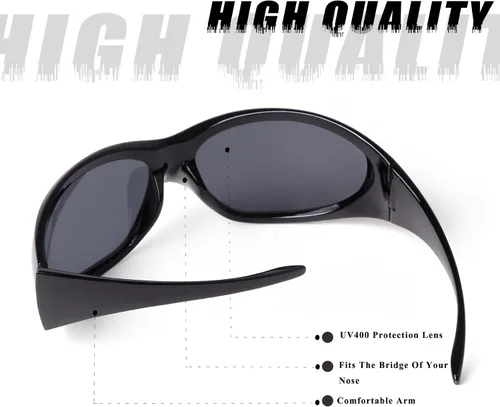 Vista 4 de VIA LEECA Gafas de sol futuristas de gran tamaño para mujeres y hombres, accesorios de estilo alienígena Y2K para fiestas