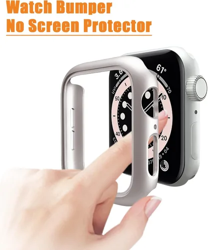 Vista 2 de Mugust Paquete de 4 fundas compatibles con Apple Watch de 1.614 pulgadas Series 7, carcasa rígida de policarbonato rígido, marco de cubierta