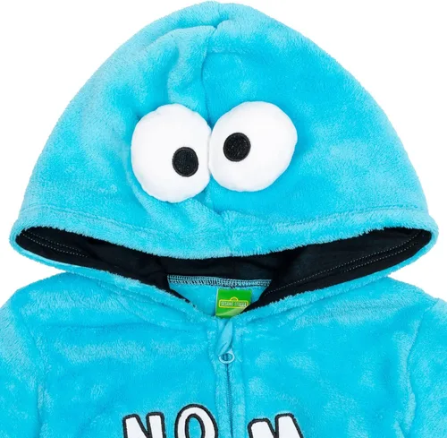 Vista 3 de Sesame Street Elmo Cookie Monster - Disfraz de cosplay con cremallera para bebé y niño pequeño